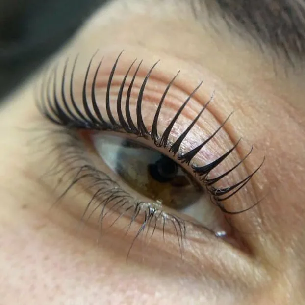 Lifted lashes, close up